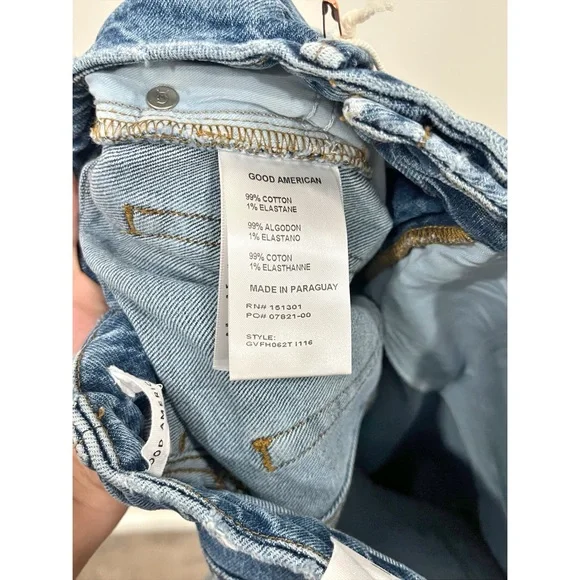 NWT Good American Womens Good Vintage Jeans Frayed High Rise Straight Leg Denim - Picture 13 of 14